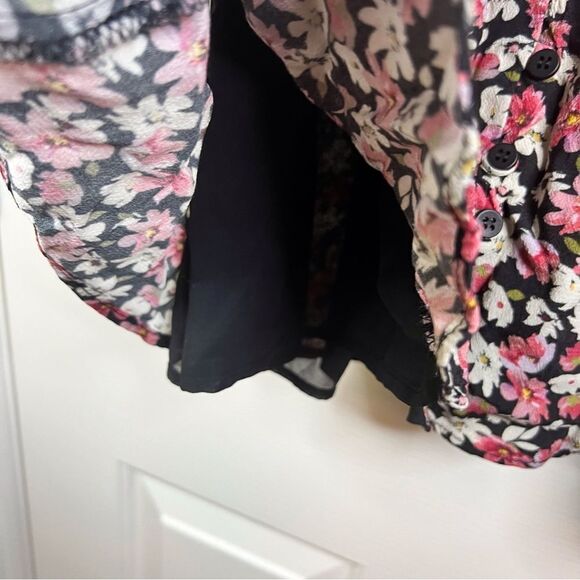 Zara Basic Fully Lined All Over Floral Shirred A-Line Dress Size Medium - Picture 8 of 10